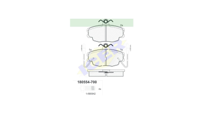 Set placute frana Icer 180554700, parte montare : Punte Fata