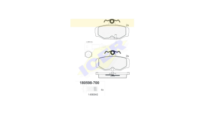Set placute frana Icer 180598700, parte montare : Punte Spate