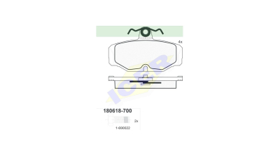 Set placute frana Icer 180618700, parte montare : Punte Spate