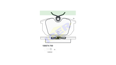 Set placute frana Icer 180674700, parte montare : Punte Spate