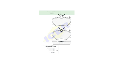 Set placute frana Icer 180696700, parte montare : Punte Fata