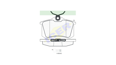 Set placute frana Icer 180697700, parte montare : Punte Spate