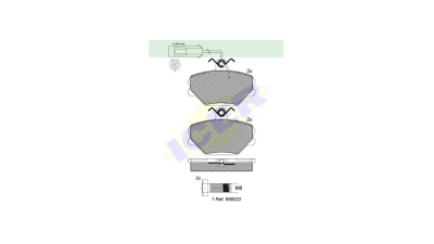 Set placute frana Icer 180729700, parte montare : Punte Fata