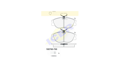 Set placute frana Icer 180760700, parte montare : Punte Fata