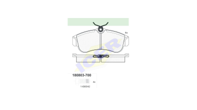 Set placute frana Icer 180803700, parte montare : Punte Fata