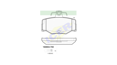 Set placute frana Icer 180804700, parte montare : Punte Spate