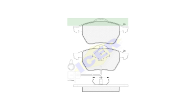 Set placute frana Icer 180808, parte montare : Punte Fata