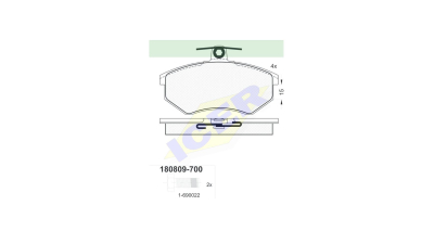 Set placute frana Icer 180809700, parte montare : Punte Fata