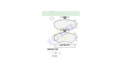 Set placute frana Icer 180836700, parte montare : Punte Fata