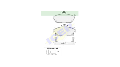 Set placute frana Icer 180860701, parte montare : Punte Fata