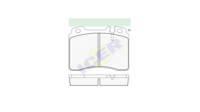 Set placute frana Icer 180861, parte montare : Punte Fata