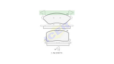 Set placute frana Icer 180888, parte montare : Punte Fata