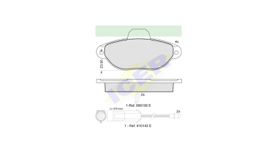 Placute frana ICER IE180953, Fata