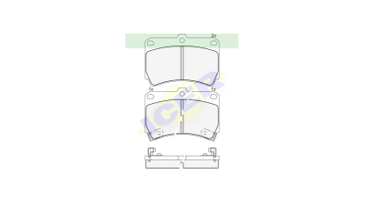 Set placute frana Icer 180970, parte montare : Punte Fata
