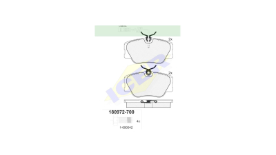 Set placute frana Icer 180972700, parte montare : Punte Fata