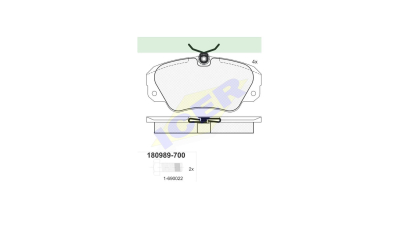 Set placute frana Icer 180989700, parte montare : Punte Fata
