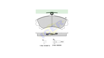 Set placute frana Icer 181118700, parte montare : Punte Fata