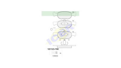 Set placute frana Icer 181123700, parte montare : Punte Fata