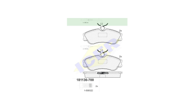 Set placute frana Icer 181136700, parte montare : Punte Fata