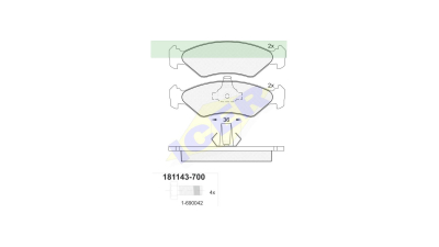 Set placute frana Icer 181143700, parte montare : Punte Fata