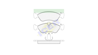 Set placute frana Icer 181152, parte montare : Punte Fata