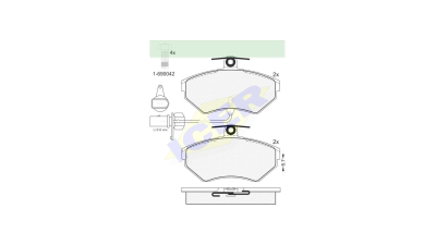 Set placute frana Icer 181157203, parte montare : Punte Fata