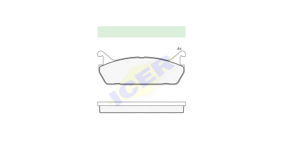 Set placute frana Icer 181186, parte montare : Punte Spate