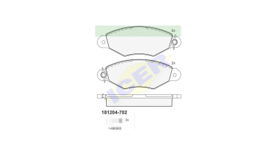 Set placute frana Icer 181204702, parte montare : Punte Fata