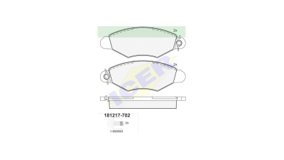 Placute frana ICER IE181217-702, Fata
