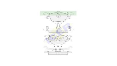 Set placute frana Icer 181249, parte montare : Punte Fata
