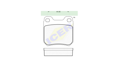 Set placute frana Icer 181299, parte montare : Punte Spate