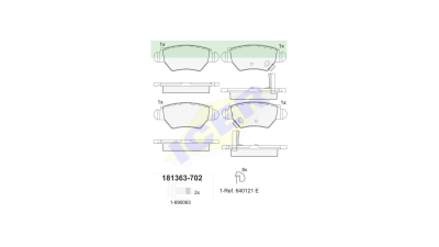 Set placute frana Icer 181363702, parte montare : Punte Spate