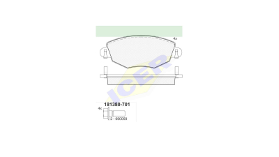 Set placute frana Icer 181380701, parte montare : Punte Fata