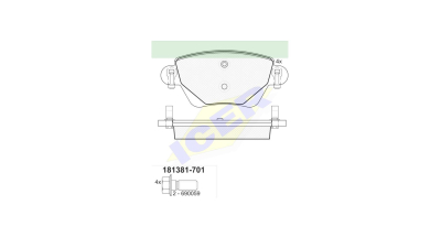 Set placute frana Icer 181381701, parte montare : Punte Spate
