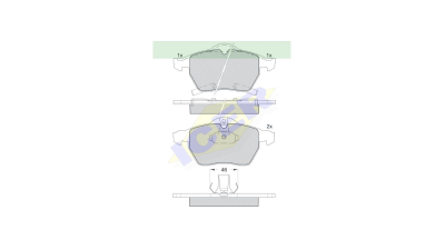 Set placute frana Icer 181383, parte montare : Punte Fata