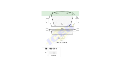 Set placute frana Icer 181385703, parte montare : Punte Spate