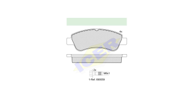 Set placute frana Icer 181388701, parte montare : Punte Fata