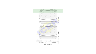 Placute frana ICER IE181389-203, Fata