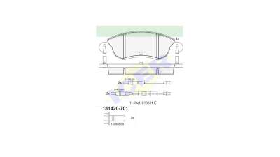 Set placute frana Icer 181420701, parte montare : Punte Fata