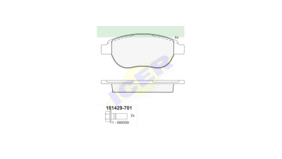 Set placute frana Icer 181429701, parte montare : Punte Fata