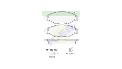 Set placute frana Icer 181439702, parte montare : Punte Fata