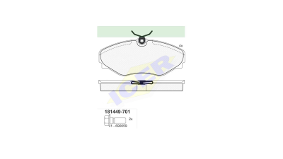 Set placute frana Icer 181449701, parte montare : Punte Fata