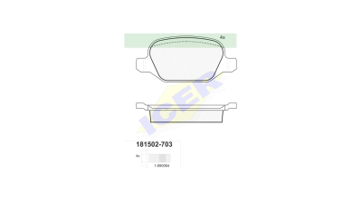 Set placute frana Icer 181502703, parte montare : Punte Spate
