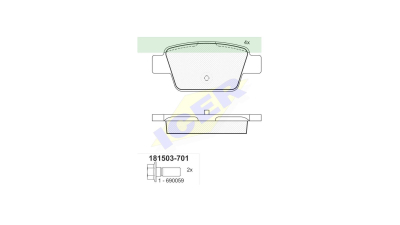 Set placute frana Icer 181503701, parte montare : Punte Spate