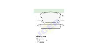 Set placute frana Icer 181510701, parte montare : Punte Spate