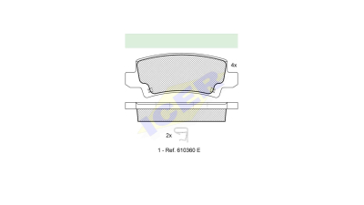 Set placute frana Icer 181514, parte montare : Punte Spate