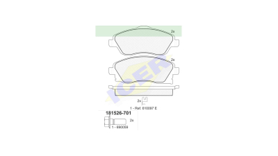 Set placute frana Icer 181526701, parte montare : Punte Fata
