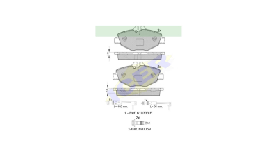 Set placute frana Icer 181527701, parte montare : Punte Fata