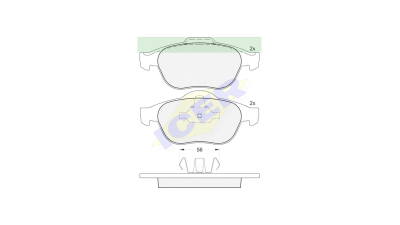 Set placute frana fata Icer 181533Renault Espace 4  2002-2015; Grand Scenic, Laguna 2, 2001-2007;  Vel Satis 2002-; punte fata, 