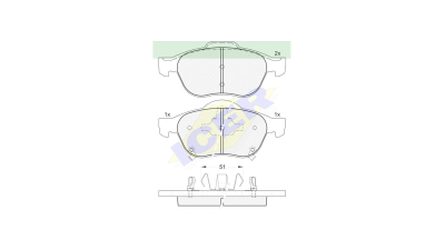 Set placute frana Icer 181556, parte montare : Punte Fata